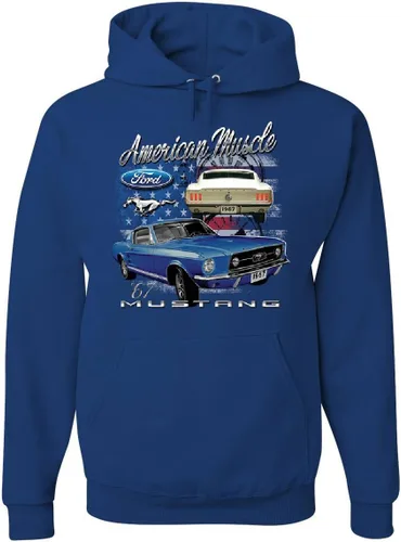 Vista 2 de Tee Hunt Ford Mustang Shelby 1967 GT Sudadera con capucha de Muscle Cars de fabricación estadounidense