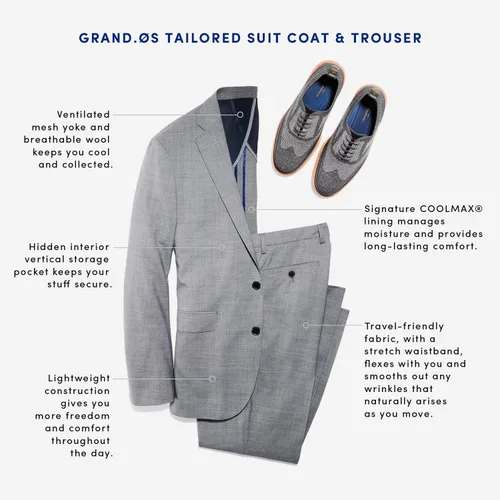 Vista 3 de Cole Haan mens Slim Fit Stretch Suit Separates-custom Jacket & Pant Size Selection