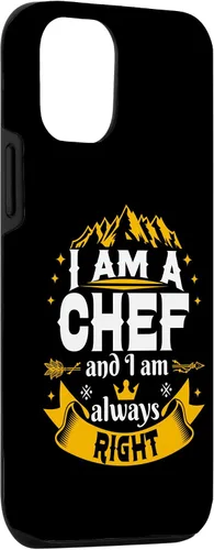 Vista 3 de iPhone 15 Chef Always Right For Men Unique Ideas Cooking Cook Case