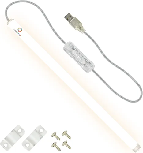 Vista 13 de TrueColor - Barra de luz LED alimentada por USB con cubierta esmerilada para debajo del gabinete, debajo del monitor, retroiluminación de TV, fácil