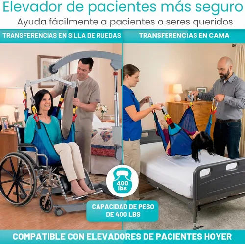 Vista 4 de Vive Patient Lift Sling - Eslinga de transferencia de malla para ducha y uso doméstico