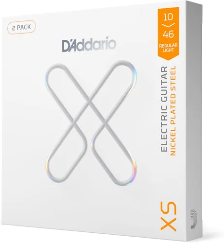 Vista 21 de D'Addario - Cuerdas de guitarra eléctrica con revestimiento de níquel XS, XSE1156, calibre Med Top/X-Heavy Bottom 11-56, juego de 6 cuerdas, paquete