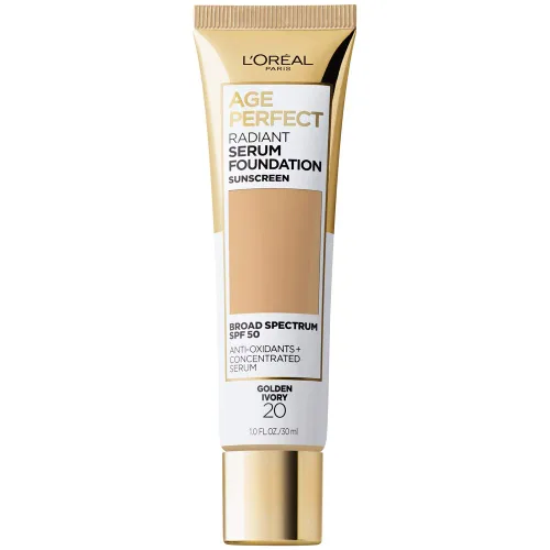 Vista 27 de L'Oreal Paris Age Perfect - Base de suero radiante con SPF 50, almendra, 1 onza
