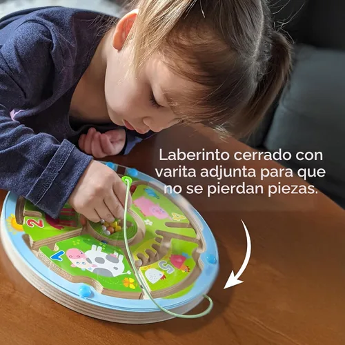 Vista 6 de HABA Tablero ocupado para niños de 2 a 4 años: juego de rompecabezas magnético de laberinto de números, juguetes de viaje para niños en edad
