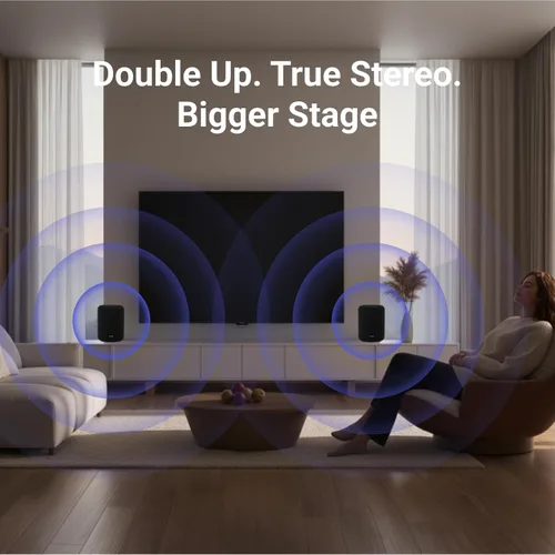 Vista 6 de WiiM Sound Lite Smart Speaker, altavoz inalámbrico multihabitación, negro