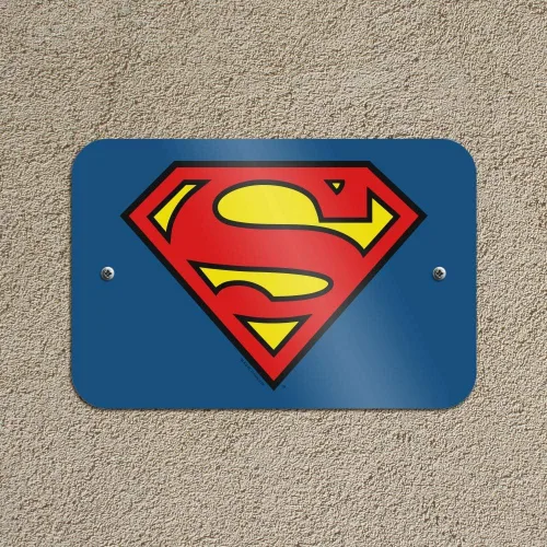 Vista 5 de GRAPHICS & MORE Letrero de Superman Classic S Shield Logo Home Business Office
