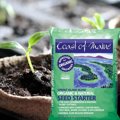 Vista 5 de Coast of Maine, 16qt (paquete de 8) Sprout Island Blend, iniciador de semillas orgánicas y naturales para germinación de semillas y esquejes