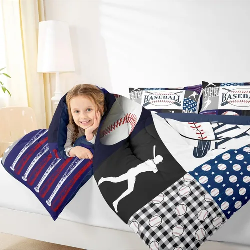 Vista 133 de Juego de ropa de cama de baloncesto para niños y adolescentes, juego de edredón deportivo para niños, tamaño matrimonial, suave, ligero, decoración