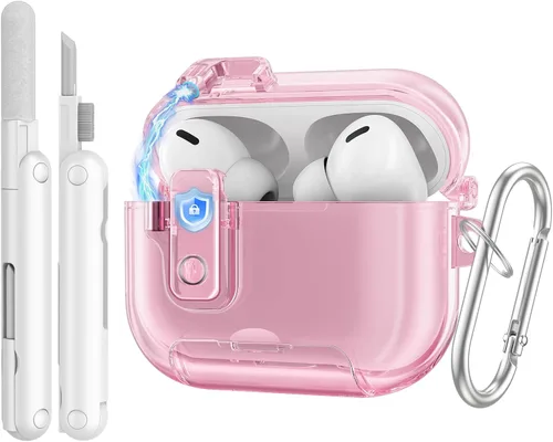 Vista 12 de TiMOVO Funda transparente para AirPods Pro 3 (2025) con bloqueo seguro