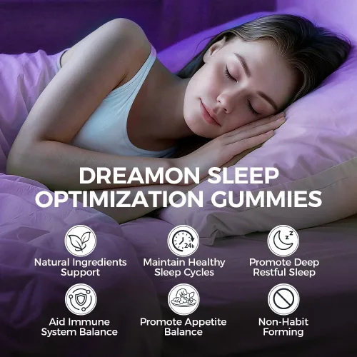 Vista 4 de DreamOn - Gomitas de optimización del sueño para adultos, con Reishi, Cordyceps, melena de león, cola de pavo, L-teanina, magnesio y 2.5 mg