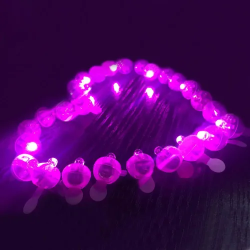 Vista 9 de Decoración de lámparas en bolas para fiestas de boda, luz de larga duración para linterna de papel, luz de flash LED multicolor, 100