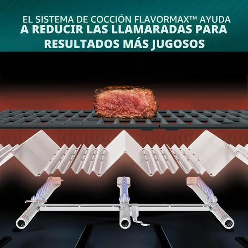 Vista 5 de Charbroil Performance Series 463253925 - Armario para parrilla de gas de 4 quemadores con quemador lateral, color negro