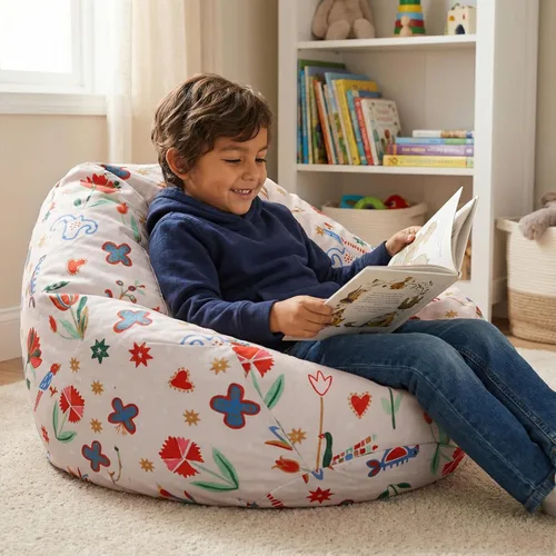 Vista 22 de YuppieLife Funda para puf de almacenamiento para niños (sin relleno), organizador de juguetes, sofá con asa de transporte, disponible para niños