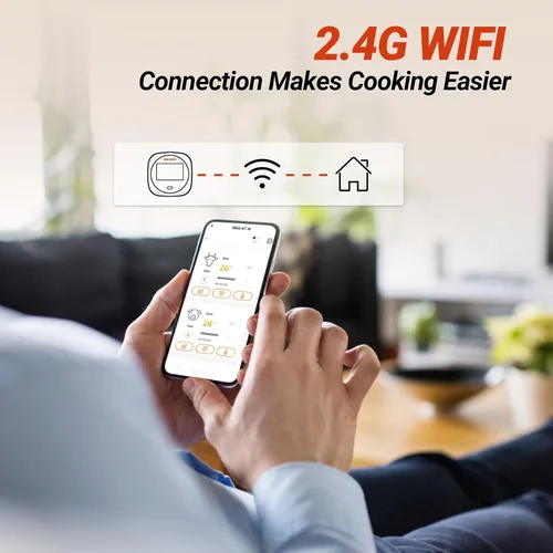 Vista 2 de INKBIRD Termómetro WiFi para Carne para Asar, Termómetro BBQ Recargable de Rango Ilimitado con Calibración de APP, Gráfico de Temperatura