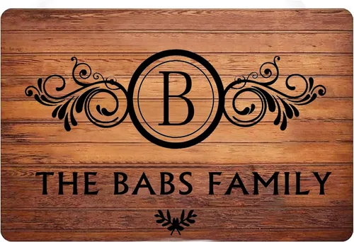 Vista 11 de Letreros personalizados personalizados con nombre de familia, círculo inicial para puerta delantera, nombre personalizado, arte de pared
