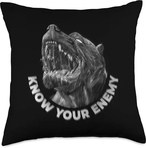 Vista 4 de Pitbull Dog Pet Head Artwork Quote American Pit Bull Terrier - Almohada de raza de perro, 16 x 16 pulgadas, multicolor