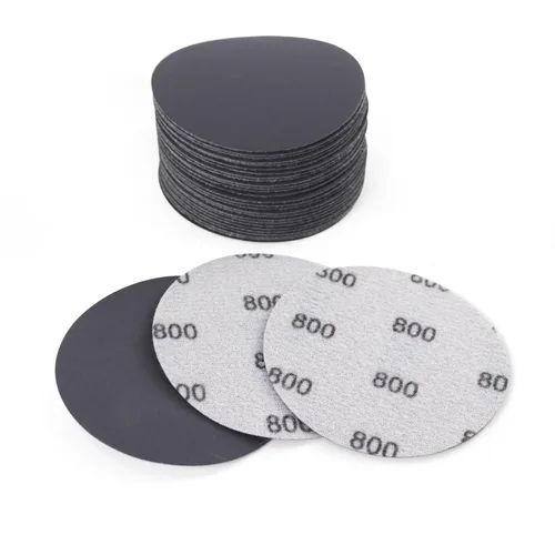 Vista 10 de MAXMAN 30 discos de lijado de 3 pulgadas, 60 granos gancho y bucle papel de lija profesional de carburo de silicio, húmedo seco pulido para madera