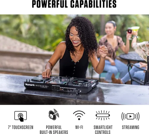 Vista 2 de Numark Mixstream Pro+ Controlador DJ e interfaz DMX para música en vivo, sets de DJ, eventos, producción musical