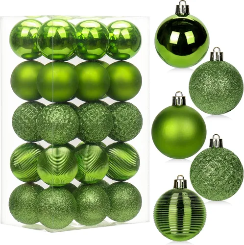 Vista 11 de 30 piezas de adornos de bola de árbol de Navidad irrompibles negros para decoración navideña