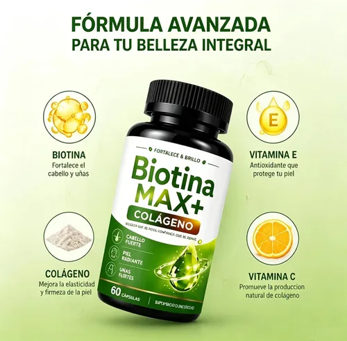 Vista 4 de Biotina Max Colageno para El Cabello-60 Conteos