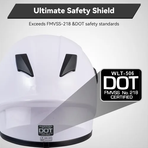 Vista 3 de Casco de motocicleta para niños, casco de cara completa para jóvenes, casco ligero aprobado por DOT para motocross, ATV, todoterreno, cascos
