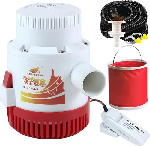 Vista 7 de Bomba de agua sumergible de sentina de 2000 GPH Bomba de agua de 12 V CC con interruptor de flotador adecuado para ferry, yate, sistema de drenaje