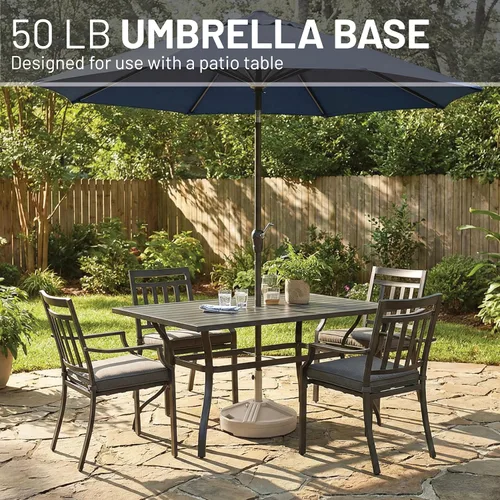 Vista 7 de US Weight Base de sombrilla duradera de 50 libras diseñada para ser utilizada con una mesa de patio