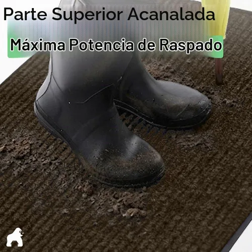 Vista 4 de Gorilla Grip - Tapete afelpado original de goma con perfil bajo, resistente, duradero, impermeable y fácil de limpiar para interior y exterior Marrón