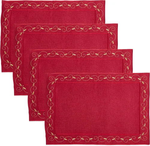 Vista 3 de Manteles individuales bordados (juego de 4)