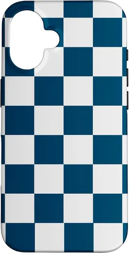 Vista 32 de Checkered Navy Blue and White Checkerboard Case for iPhone 17