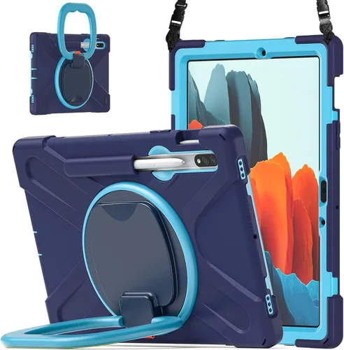 Vista 20 de 360 Rotation Case for Galaxy Tab ActivePro/Tab Active4 Pro/Active 5 Pro 10.1" Sturdy Cover Rotate Ring Stand Shoulder Carrying Strap Hand Strap