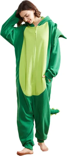 Vista 5 de Focupaja Pijama unisex de una pieza para Halloween, disfraz de fiesta de Navidad, cosplay, overol para el hogar, ropa de dormir