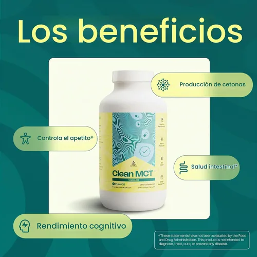 Vista 3 de LevelUp Clean MCT - Cápsulas de aceite 100% caprílico C8 para energía, concentración, control de peso, salud intestinal, supercombustible cerebral
