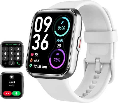 Vista 8 de Tensky Reloj inteligente para hombres/mujeres, Android, iPhone/Samsung, Alexa integrado, pantalla táctil de 1.8 pulgadas, rastreador de actividad