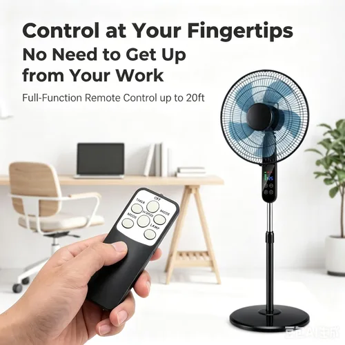 Vista 9 de Aottop Ventilador de pedestal de 16" con pantalla táctil y termómetro LED