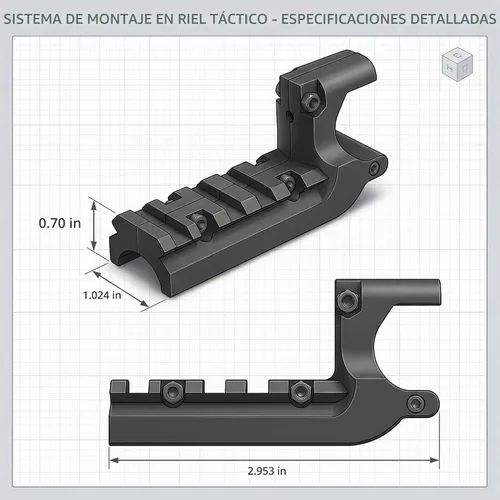 Vista 3 de Gotical M1911 Picatinny Rail Mount for Hunting Shooting Adaptador de riel 1911 Agarres fuertes (negro)