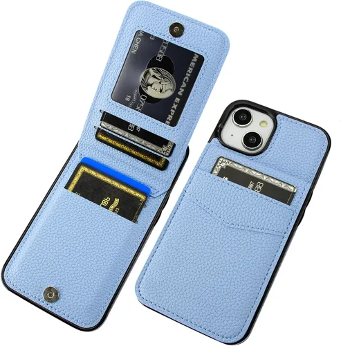 Vista 28 de KIHUWEY Compatible con iPhone 14 Funda Cartera con Soporte para Tarjeta de Crédito, Flip Cuero Premium Cierre Magnético Soporte Funda Protectora