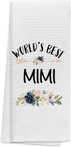 Vista 28 de TNUW Best Grandma - Toallas de cocina de 16 x 24 pulgadas, la mejor flor de Abuela del mundo, suave y absorbente, toalla de cocina, toallas de mano