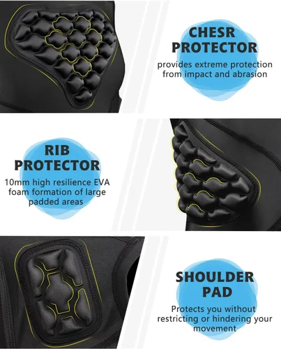Vista 4 de Chaleco de compresión acolchado para jóvenes, protector de pecho para fútbol, béisbol