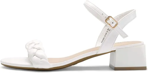 Vista 32 de DREAM PAIRS Zapatos de tacón bajo para mujer con correa de tobillo y puntera abierta trenzada, tacón grueso, sandalias de tacón grueso para fiestas