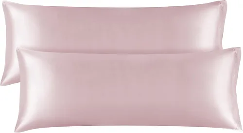 Vista 142 de BEDELITE Funda de almohada de satén para cabello y piel, súper suave y refrescante similar a las fundas de almohada de seda, paquete de 2 con cierre