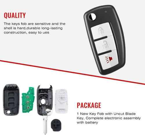 Vista 7 de VOFONO Control remoto de entrada sin llave para coche con llave de encendido sin cortar, compatible con Nissan Rogue 2014 2015 2016 2017, reemplazo