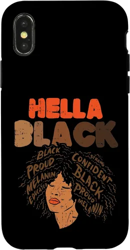 Vista 4 de Funda de regalo para iPhone 14 Hella Black Melanin Afro Woman African Pride BLM