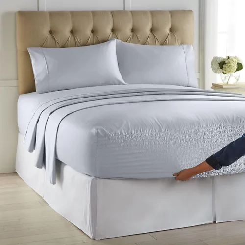 Vista 9 de BrylaneHome Bed Tite - Juego de sábanas de microfibra, tamaño individual, diseño floral azul
