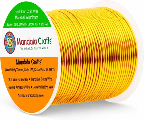 Vista 376 de Mandala Crafts - Alambre de aluminio anodizado de calibre 22 para hacer joyas - 137.2 m de alambre flexible surtido y coloreado - Doble para bonsái
