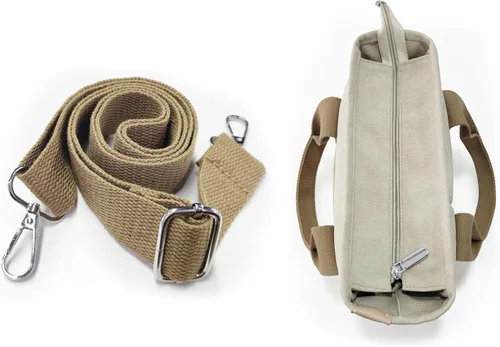 Vista 5 de Bolso pequeño con cremallera para mujer, bolso de lona con bandolera, bolso de hombro, bolso de mensajero, bolso tipo hobo 2025 de Halemet
