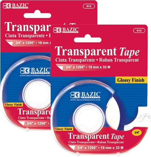 Vista 9 de BAZIC 3/4" X 1296" Cinta Transparente con Dispensador reusable, refillable dispenser