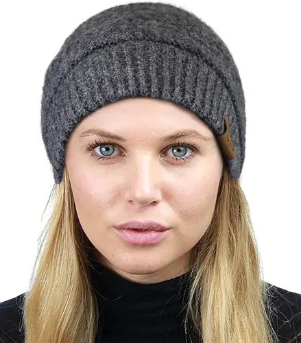 Vista 404 de C.C Trendy Warm Chunky Soft Stretch Cable Knit Beanie