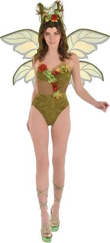 Vista 2 de Green Woodland - Body de hadas recortado para adultos LXL, 1 pieza, malla duradera y poliéster, diseño adorable y encantador, perfecto para eventos