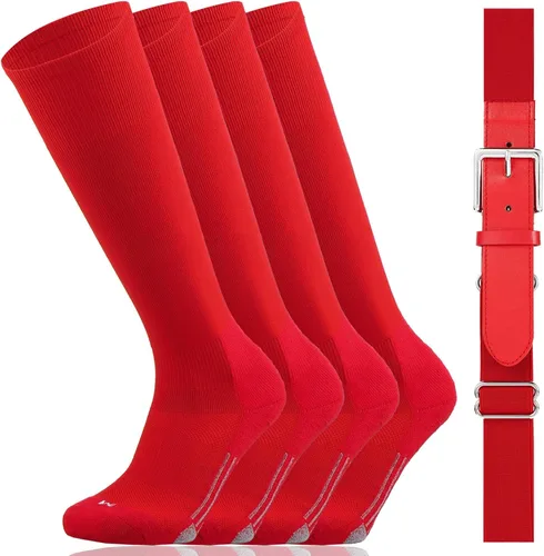 Vista 9 de Youper Conjunto combinado de cinturón y calcetines de béisbol/sóftbol juvenil (2 pares de calcetines y 1 cinturón)